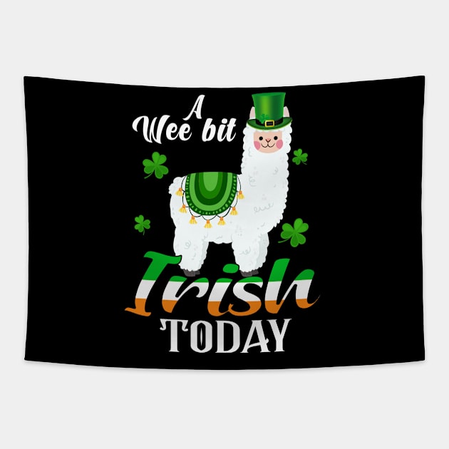 A Wee Bit Irish Today Llama St Patrick's Day Tapestry by Manonee