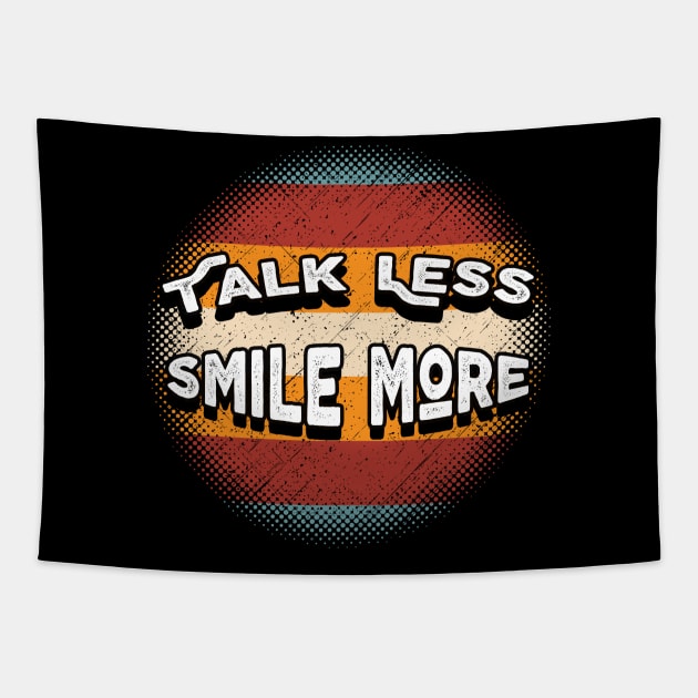 Talk Less Smile More - Happy Retro Tapestry by Bazzar Designs