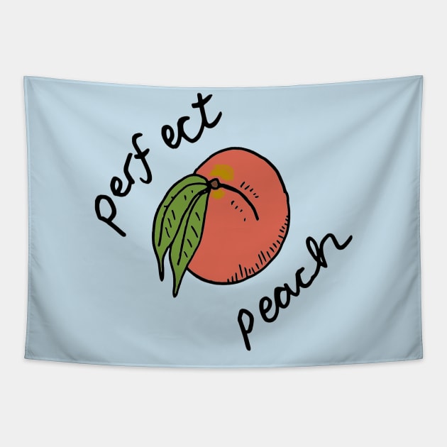 Perfect Peach Tapestry by JennyGreneIllustration