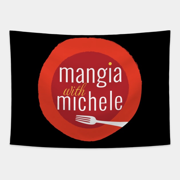 Mangia With Michele round logo Tapestry by Mangia With Michele