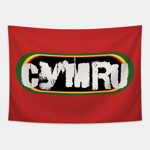Cymru, authentic official Welsh supporter T-Shirt Tapestry by Teessential