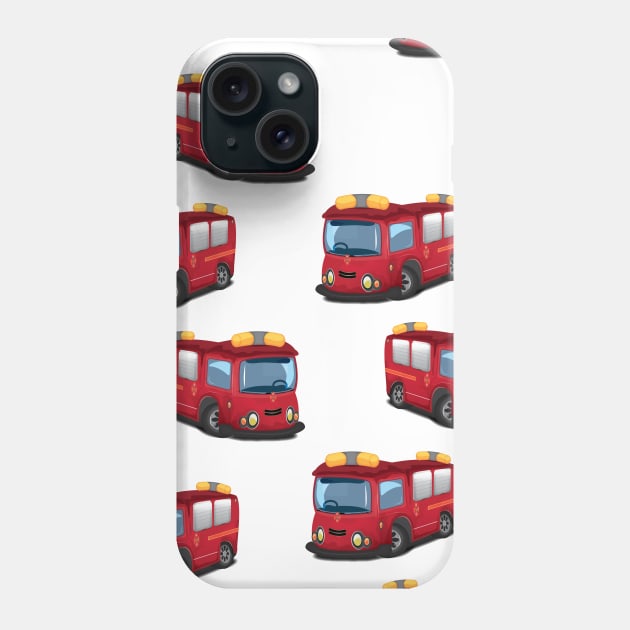 Red fire engine pattern Phone Case by nickemporium1