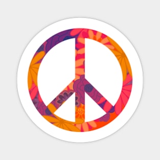 Floral Peace Sign Magnet