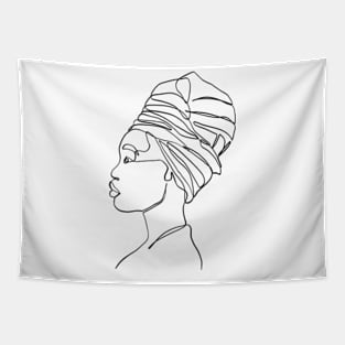 Black woman head wrap Tapestry