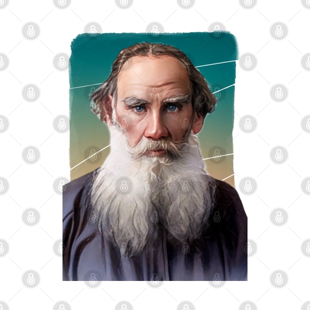 Russian writer Leo Tolstoy illustration by Litstoy 