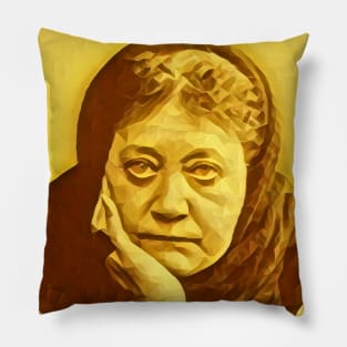 Helena Blavatsky Golden Portrait | Helena Blavatsky Artwork 8 Pillow