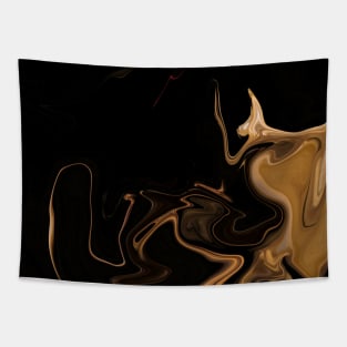 Gentle Gold Ripples  - Digital Liquid Paint Swirls Tapestry