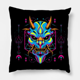 hanya mask mecha popart Pillow