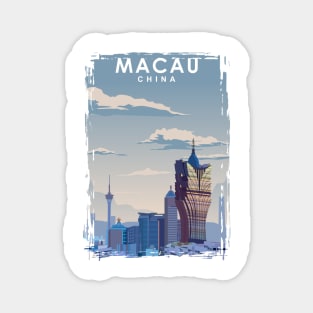 Macau Travel Poster Vintage Minimal Art Print Magnet
