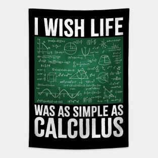 I Wish Life Was As Simple As Calculus Funny Math Lover Tapestry