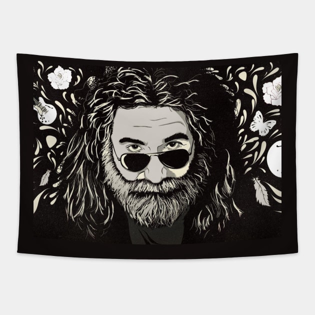 The Legend Of Jerry Garcia Tapestry by Christo Malabi