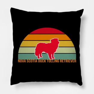 Nova Scotia Duck Tolling Retriever Vintage Silhouette Pillow