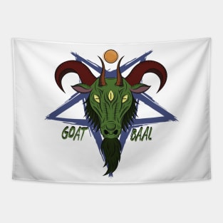 Goat Baal (Green Version) Tapestry