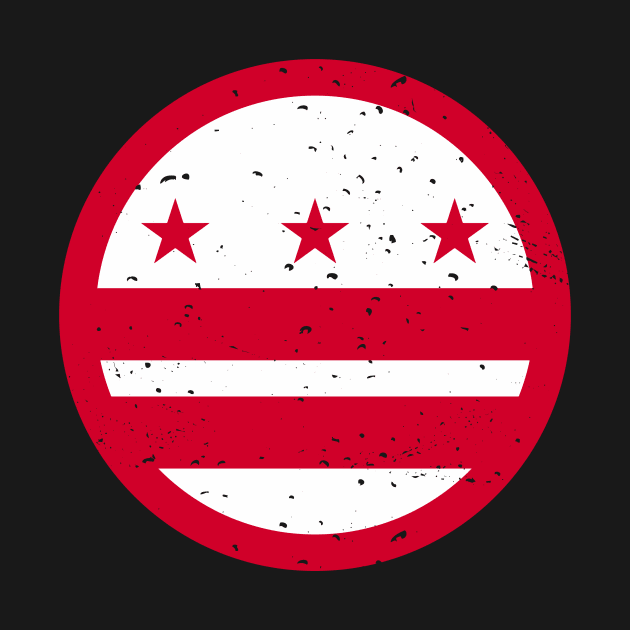 Retro Washington DC City Flag // Vintage District of Columbia Grunge Emblem by Now Boarding