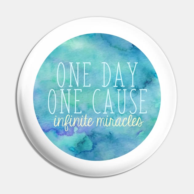 One Day, One Cause Dark Watercolor Pin by annmariestowe