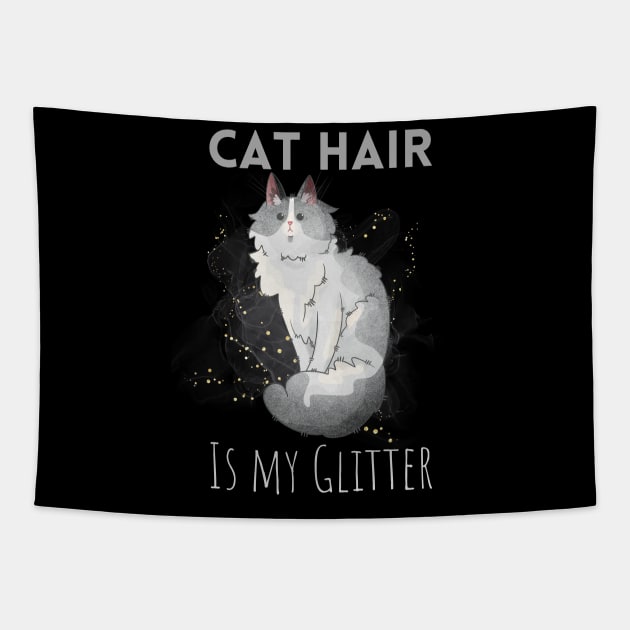 Cat hair is my Glitter - Turkish Angora Tapestry by Feline Emporium