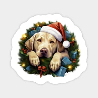 Lazy Labrador Retriever Dog at Christmas Magnet