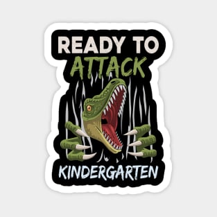 Dinosaur Kids Ready To Attack Kindergarten Boys Back To School Magnet