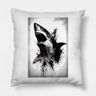 Great White Shark Portrait Pillow