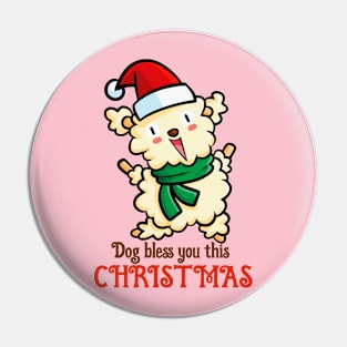 Cute curly christmas dog Pin