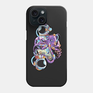 Octopus Attacking Astronaut Phone Case