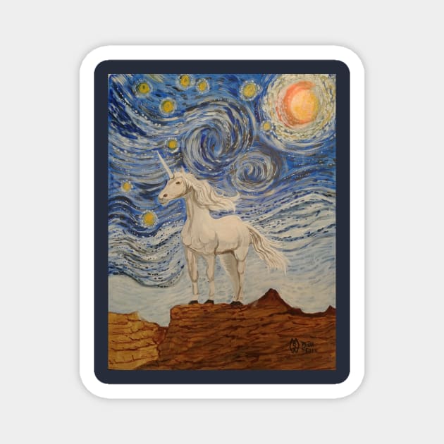 Unicorn Starry Night Magnet by Matt Starr Fine Art