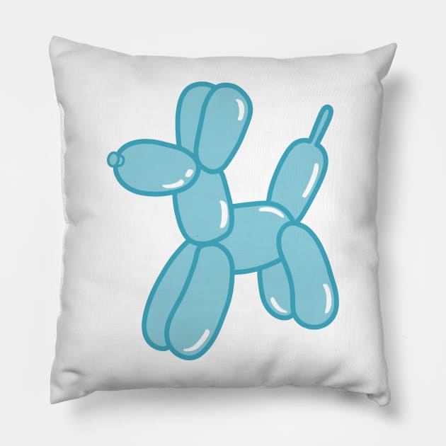 Blue Balloon Dog Pillow by trippyzipp