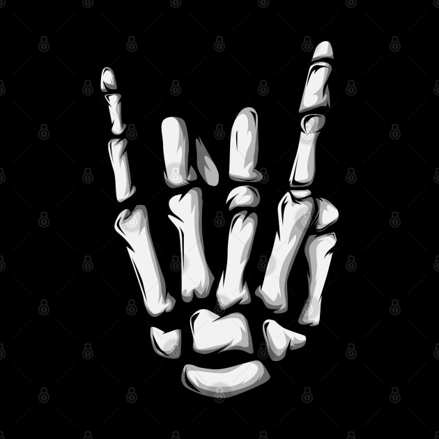 Heavy Metal Rock N' Roll Skeleton Hand by GigibeanCreations