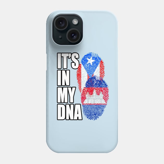 Cambodian And Puerto Rican Mix DNA Flag Heritage Gift Phone Case by Just Rep It!!