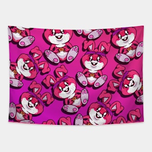 Funny bunnies in pink pattern Tapestry