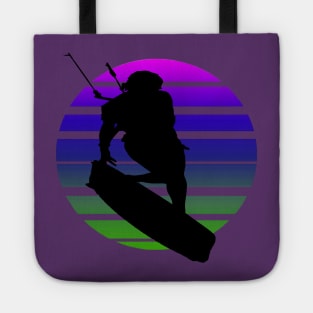 Kitesurfing Female Rider Silhouette Retro Sunset Tote