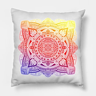 Colorful Gradient Mandala Pillow