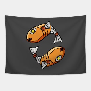 Pisces Robotic Zodiac Sign Tapestry