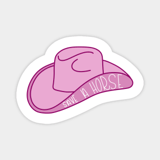 Save a Horse Cowboy Hat pink Magnet