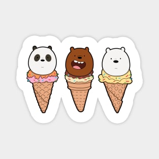 "We bare bears" in icecream Magnet