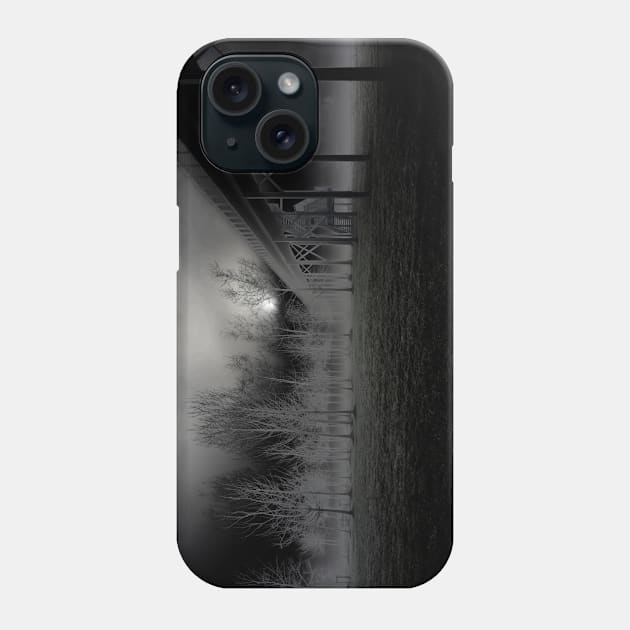 Dark Art Bridge in the Fog / Swiss Artwork Photography Phone Case by RaphaelWolf