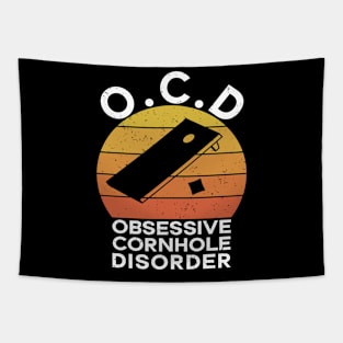 Funny Cornhole Player Obsessive Cornhole Disorder Tapestry