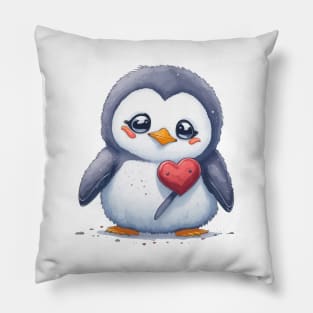 Minimal Cute Baby Penguin Pillow