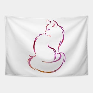 Ornate Abstract Cat Colorful Illustration Tapestry