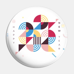 Happy New Year 2022 // Modern Geometric Design Pin