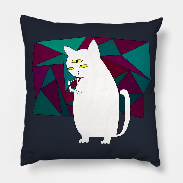 smoke cat Pillow by merryneek