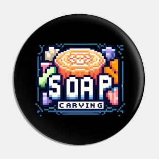 Soap Carving Pixel Art Retro Pin