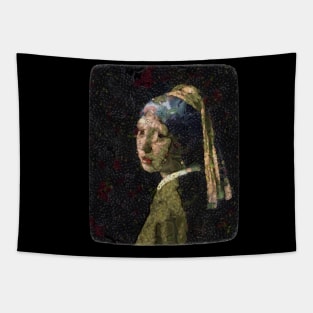 Girl With A Strawberry Earring Vegetable Decoupage Tapestry