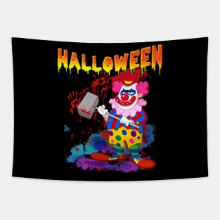 Retro Style Psycho Killer Clown Halloween Shirt Tapestry