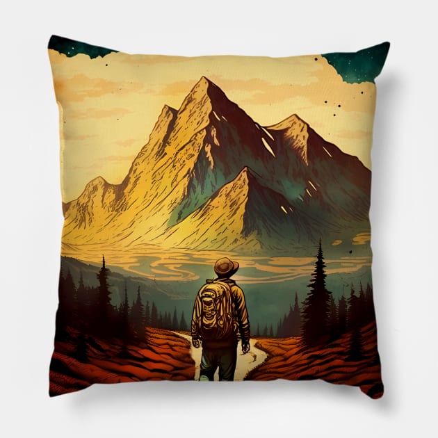Hiking Wanderlust in the Wilderness: Not All Who Wander are Lost - J.R.R. Tolkien Pillow by Puff Sumo