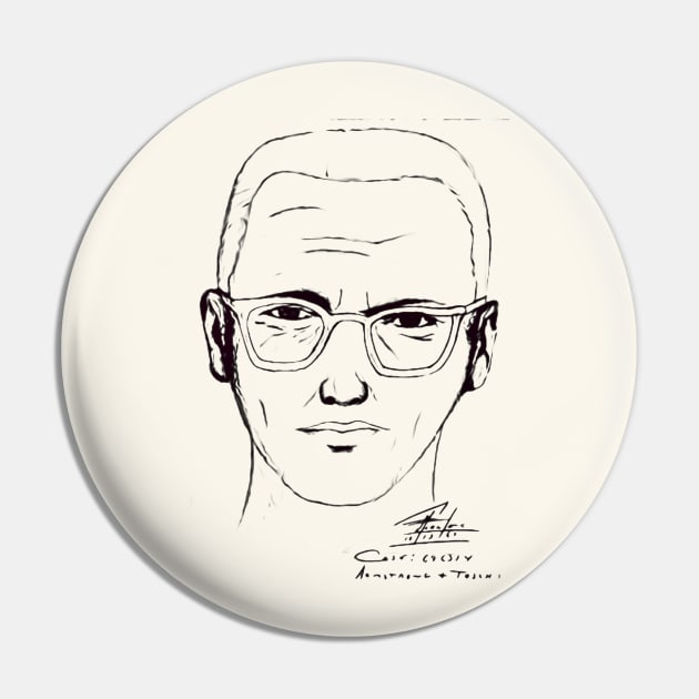 Zodiac Killer Mug Shot Pin by darklordpug