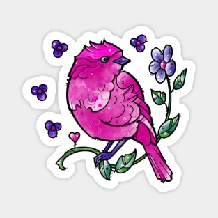 fuchsia pink bird Magnet