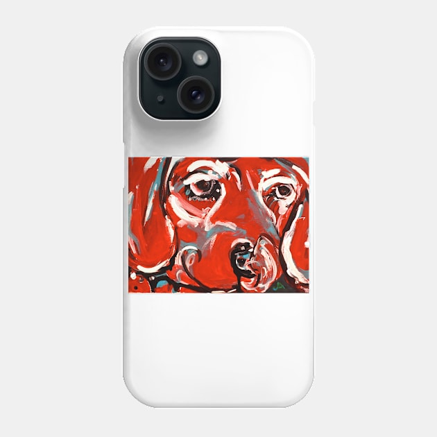 Yellow Lab in Red Phone Case by Jeneralarts