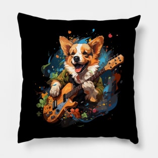 Corgi Playing Guitar Pillow