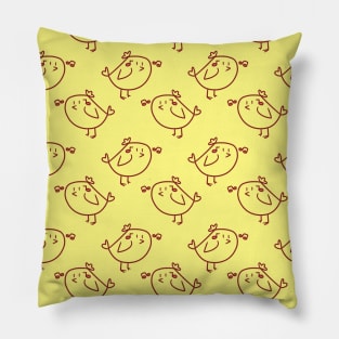 Singing Yellow Bird Pattern Pillow